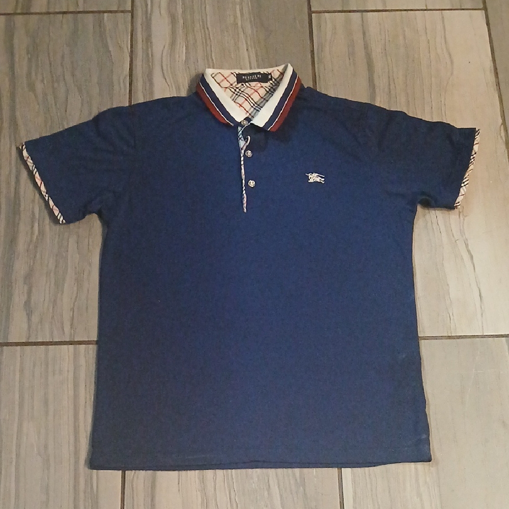 Burberry Blue Polo Shirt with Classic Design